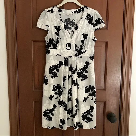 ann taylor loft petite dresses M Dress Elastic Waist Sleeveless Lined Polyester Women a vision in bohemian chic Ann Taylor LOFT Womens Navy